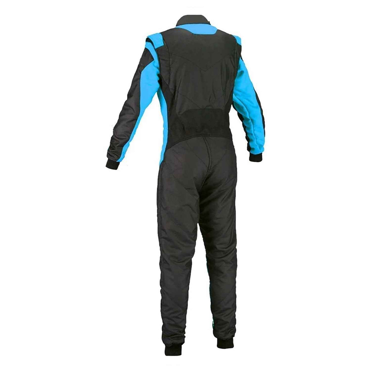 Black and Blue Go-Kart Driver Racing Outfit