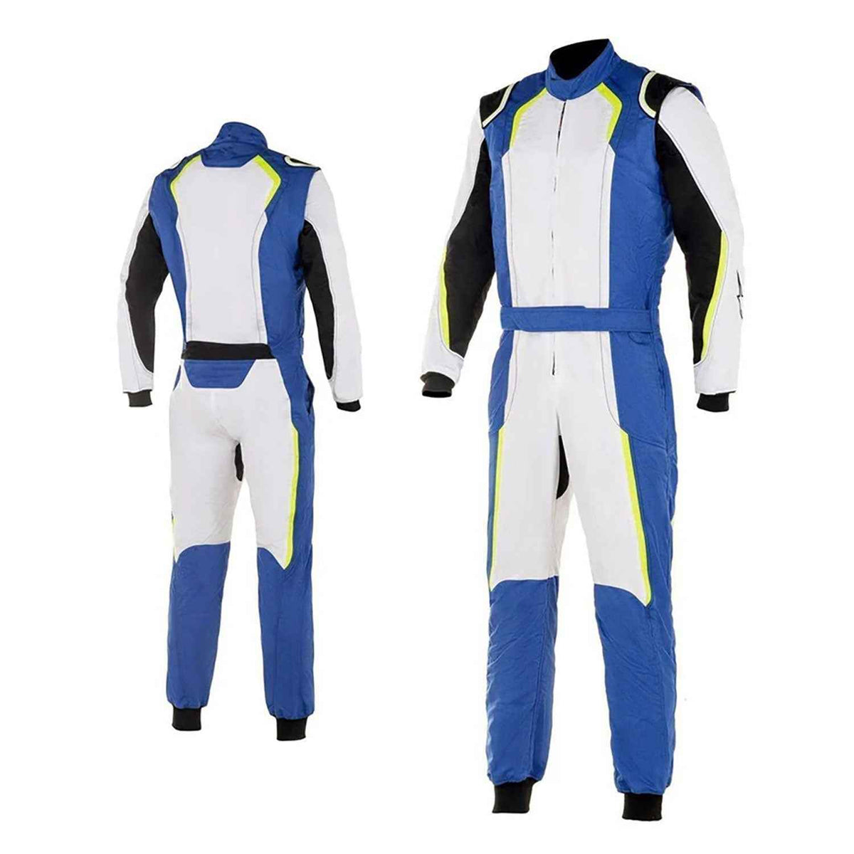 Karting Racing Driver Suit - White, Royal Blue