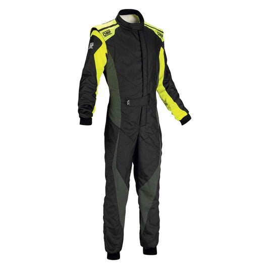 OMP Black Yellow Tecnica Evo Racing Suit