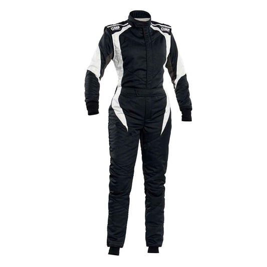 OMP FIRST ELLE Black/White Go Kart Racing Suit