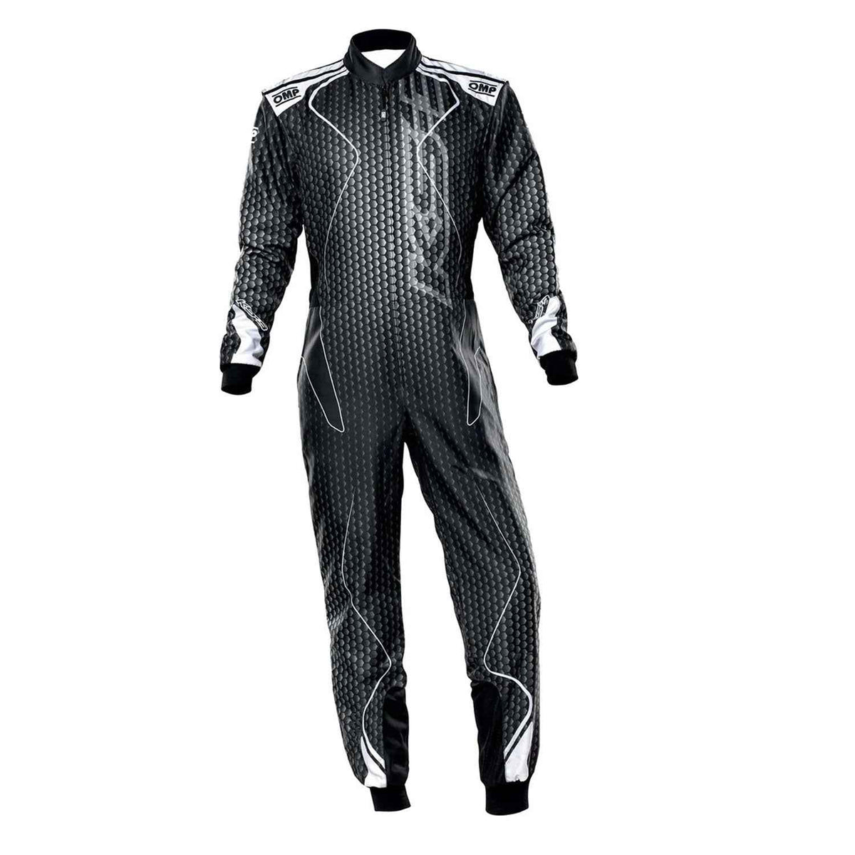 OMP KS-3 ART Go Kart Racing Suit - Black/White