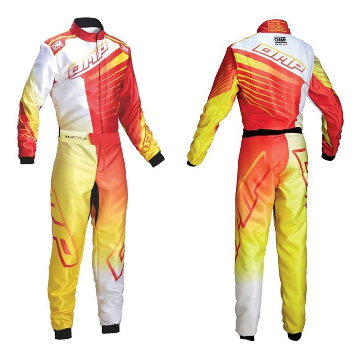 OMP KS 1-R White, Yellow, Orange Karting Suit