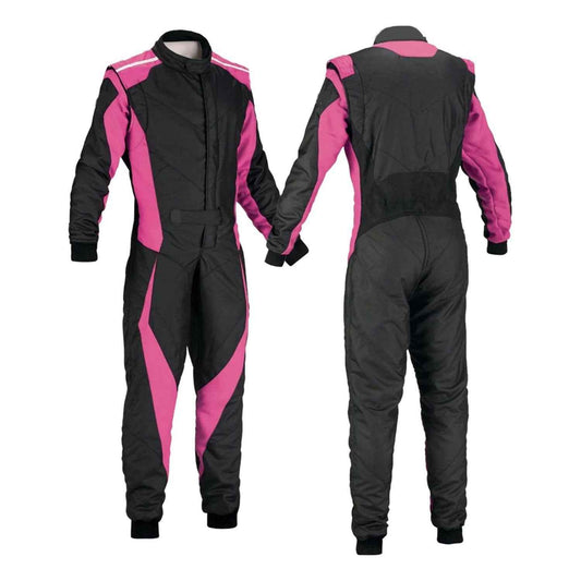 Plain Black & Pink Go Kart Racing Suit