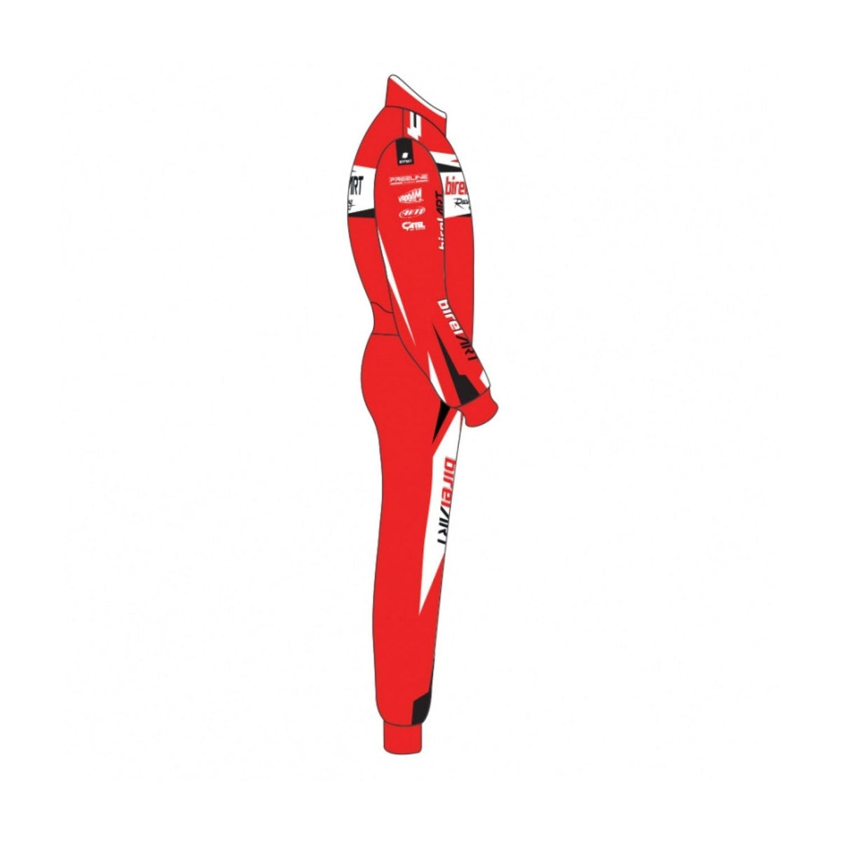 Red Birel Art Go-Kart Race Costume replica: red Birel Art Go-Kart Race Motorsport Suit.