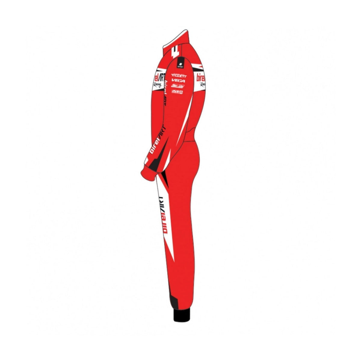 Red Birel Art Go-Kart Race Costume replica: red Birel Art Go-Kart Race Track Suit.
