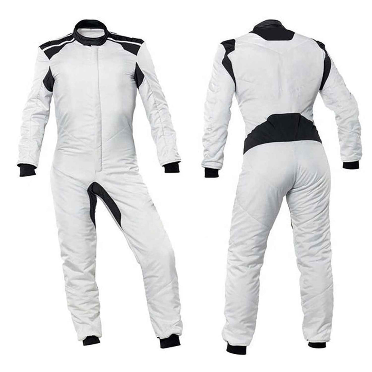 White Go-Kart Car Driver Racing Wear Costume