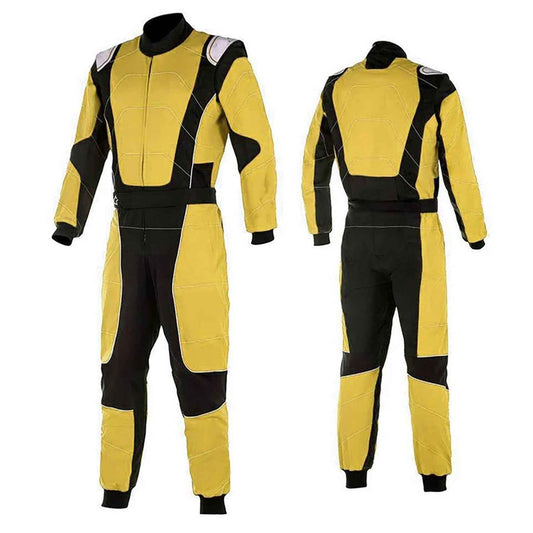 Yellow Go-Kart Car Race Suit