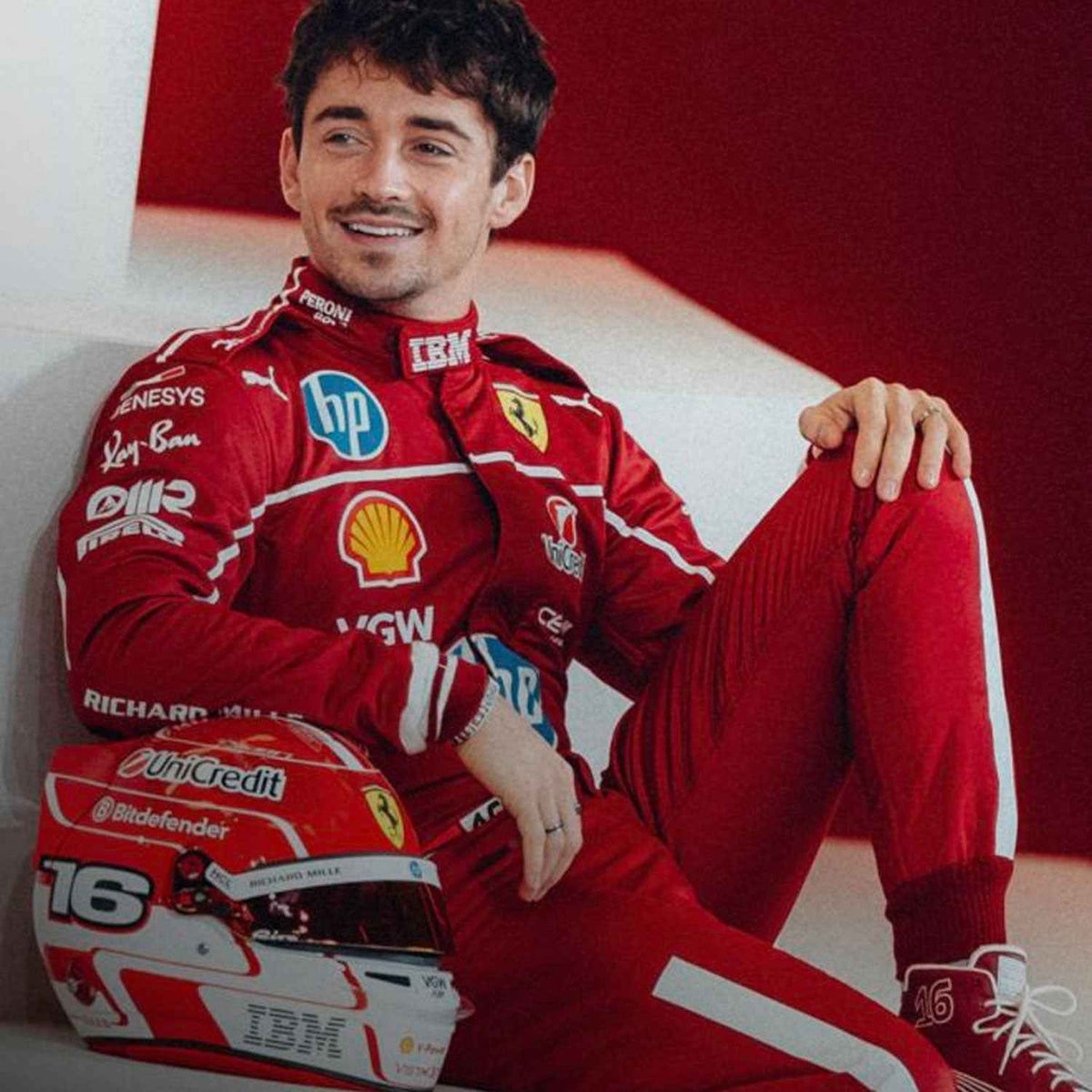 Charles Leclerc 2025 F1 Race Suit Replica Ferrari