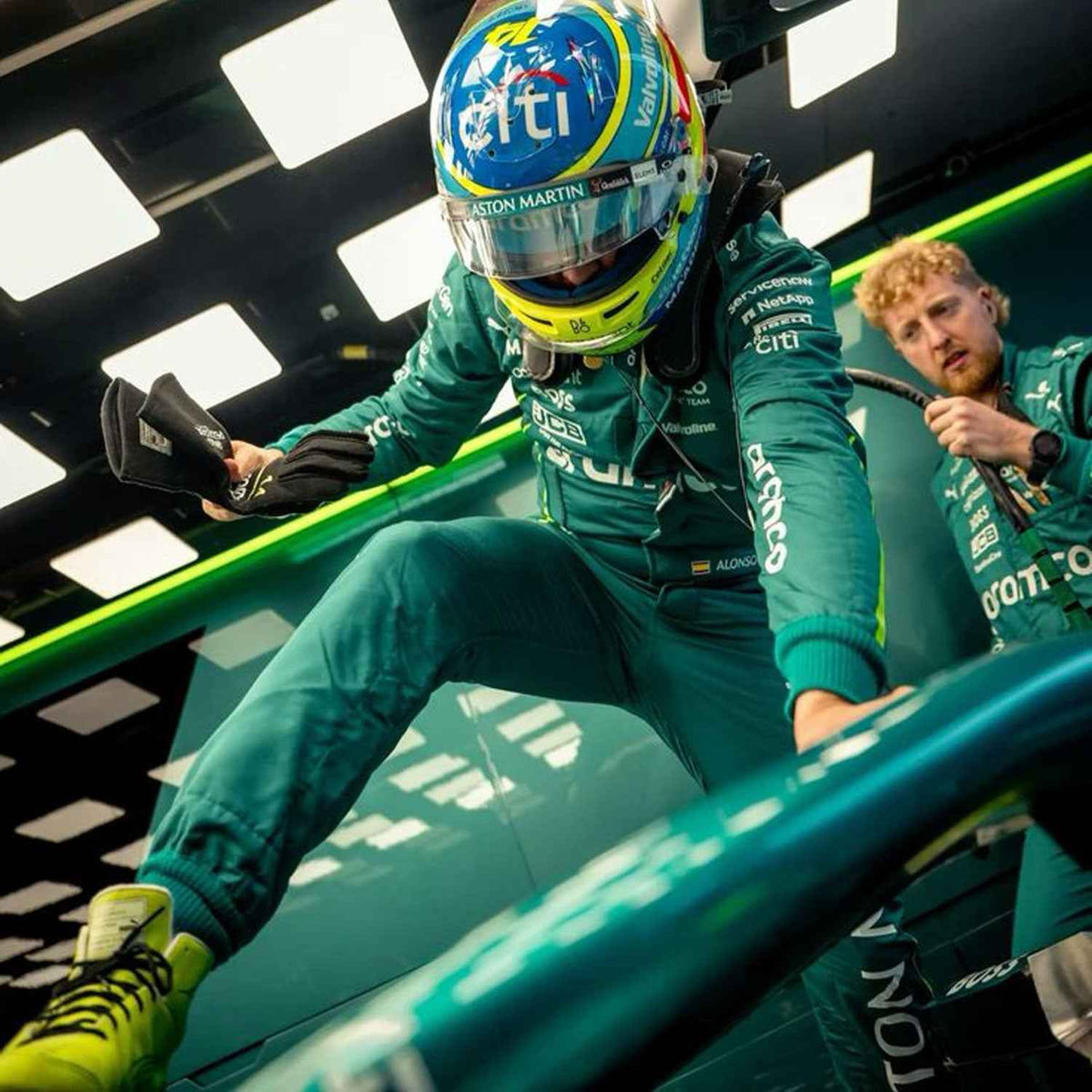 Fernando Alonso 2025 F1 Race Suit Aston Martin