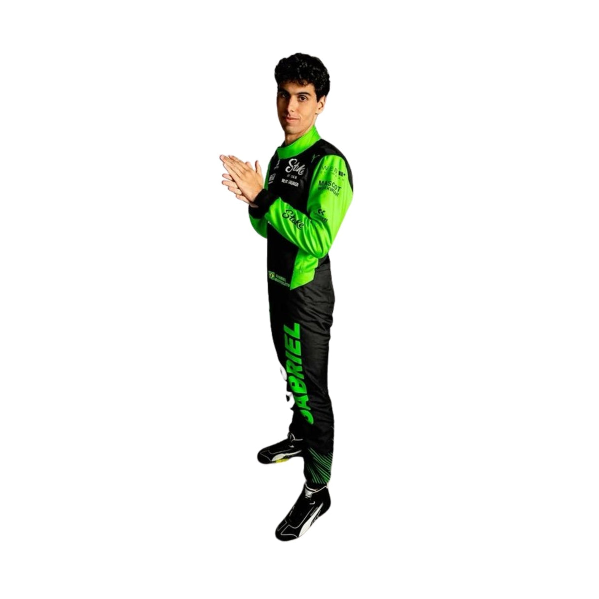 Gabriel Bortoleto 2025 F1 Race Costume Sauber replica: gabriel Bortoleto F1 Race Kick Sauber Grand Prix Suit.